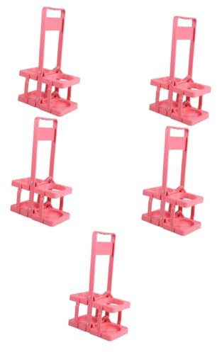 Alipis 5st Bierregal-handkorb Getränkehalter Bierschrankständer Getränkekistenregal Anzeige Der Bier Transportwagen Weinregal Weinstand Transportrollen Klappbarer Bierkorb Rosa Plastik