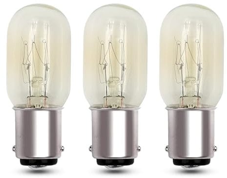 EASYIVY Sewing Machine Bulb Small Bayonet B15 Dimmable, T22 Bayonet Light Bulb 230V 150LM Warm White 2700K, B15d SBC Pygmy Bulb for Sewing Machine, Fridge, Night Light, 3-Pack
