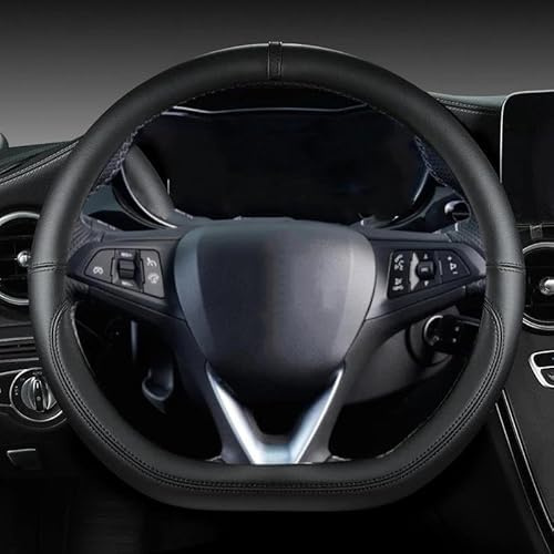 Lenkradhülle D Form Leder Auto Lenkrad Abdeckung Für Opel Für Astra Für Corsa Für Combo Für Mokka Für Grandland X Für Insignia Für CT Lenkradschoner(Black)