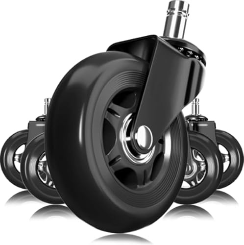 HM Aeron Chair Roller-blade Wheels Replacement Casters (Set of 5) (Black, 3 Inch)