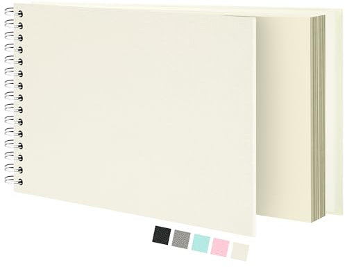 Vienrose Scrapbook-Album (20.5 x 28 cm) Fotoalbum, Reise-Scrapbook mit Strukturiertem Hardcover, Ideal für Hochzeiten, Babys, Familie, Abschlüsse, Haustiere (20 Blätter/40 Seiten, Beige)