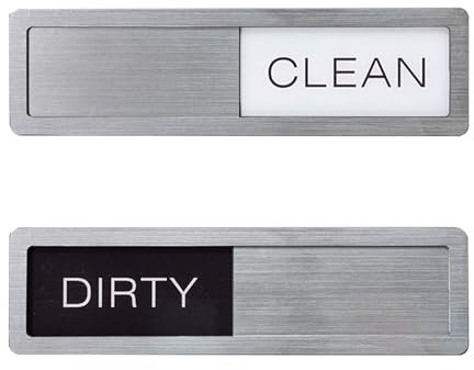 Clean Dirty Dishwasher Magnet Sign – Magnetic Dishwasher Clean Dirty Sliding Indicator, Clear Easy-to-Read Font Reminder Sign for Kitchen Organization & Stylish Countertop Decoration