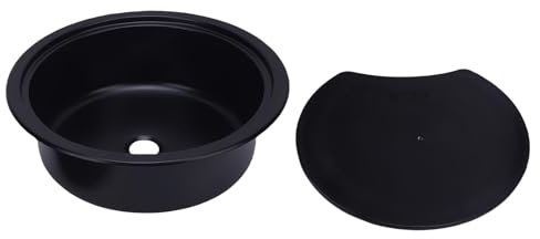 Oreilet Round Bar Prep Sink, 14.17x4.72in Stainless Steel Kitchen Sink with Cover, 40mm Sewer Outlet Single Bowl Counter Rv Hand Wash Basin for Boat Camping Vehicle Motorhome Truck