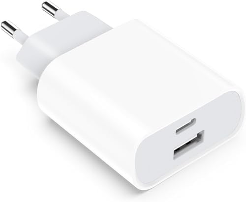 Caricabatterie USB C Caricatore per iPhone 15/14 /13/12 /11 /Pro/Max/Mini/SE/X/XR/XS, 20W USBC Rapido Alimentatore Presa Spina Ricarica Adattatore Muro Carica Spinotto