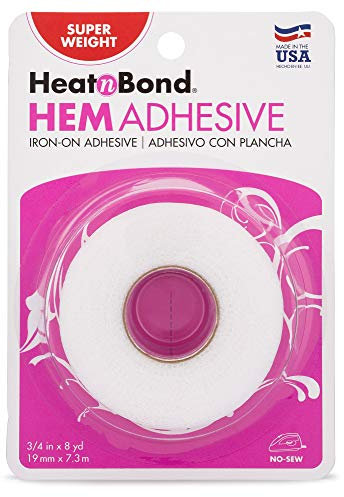 heatnbond Hem Iron-On Adhesive, Weight termoadhesivo, Muy Peso, Blanco, Super .75 x 8 Yards