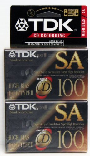 TDK SA100 High Bias IECII/TYPEII 2 pack Cassette Tapes