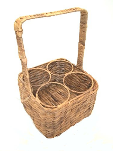 Flaschenkorb, Porte-bouteilles en jacinthe d'eau pour 4 bouteilles.