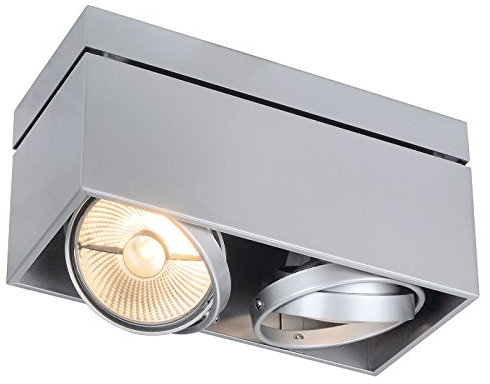 SLV LED Deckenlampe KARDAMOD für eine effektvolle Innenbeleuchtung | Dreh- und schwenkbare LED Deckenleuchte, Decken-Strahler, Spot Innenleuchte | Zweiflammig, Eckig, Weiß, GU10, max. 75W