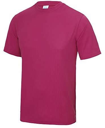 Just Cool Mens Performance Plain T-Shirt (XL) (Hot Pink)