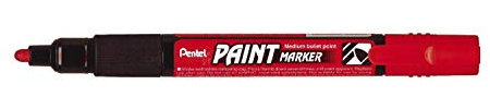 Pentel 3 Marker Permanent Paint Marker MMP20, rot