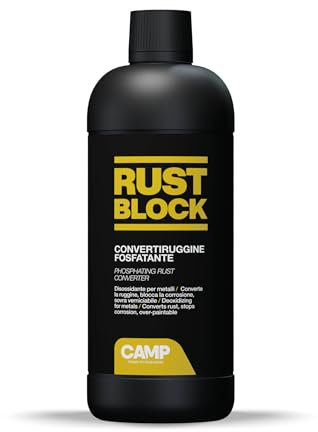 Camp Rust Block Convertisseur de Rouille avec Phoshate - Convertisseur de rouille protecteur à action rapide, antirouille prêt à l'emploi pour surfaces en fer et acier, 300 ml