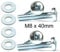4 x Phillips Screws Bolts for TV Wall Mount Bracket M8 x 40mm + Washers