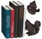 Relaxdays Buchstütze Tier, Eichhörnchen, Für Bücher, CDs, DVDs, Gusseisen, gegen Umkippen, Deko Buchhalter robust, braun