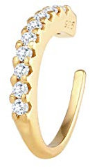 Elli Ohrringe Damen Single Earcuff Zirkona Kristalle Trend in 925 Sterling Silber vergoldet