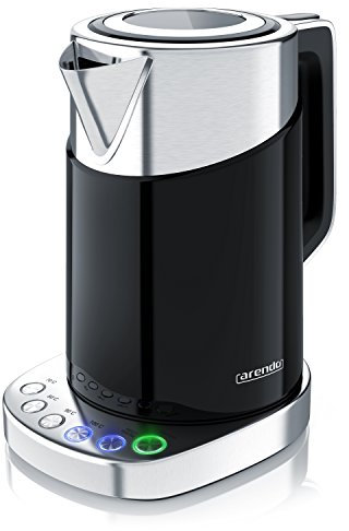 Arendo - Bouilloire en acier inoxydable de 3000 watts - 1,7 litres - Base à 4 températures sélectionnables - maintien au chaud - 3 filtres anti calcaire - Arrêt automatique - double paroi - Sans BPA