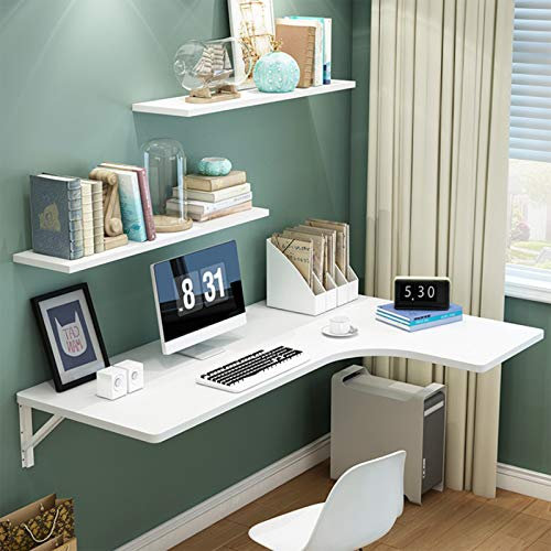 wandtisch klapptisch Klappbarer L-förmiger Ecktisch An Der Wand, Multifunktions-Esstisch Mit Drop Leaf-Wand Faltbarer Computertisch Lerntisch Platz Sparen (weiß)