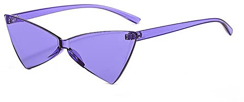 WQZYY&ASDCD Sonnenbrille Herren Damen Einteilige Frauen Männer Katzenauge Weibliche Brille Solid Shades Frame Brille-Lila