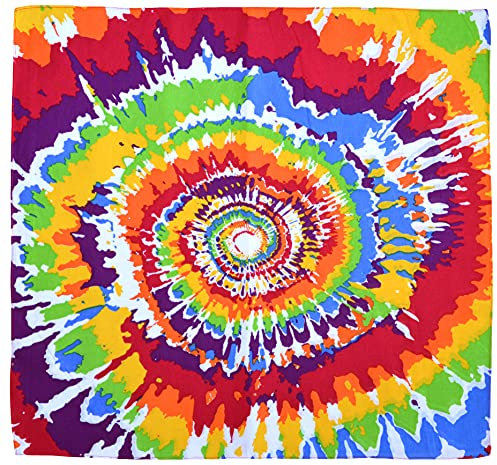 thb Richter Multifunktionstuch Bandana Nickituch Halstuch Kopftuch Zimmermanns- und Richtfesttücher 100% Baumwolle Mund-Nasen-Bedeckung Biker Rad Schweißtuch Stirnbänder (Regenbogenfarben-4#)