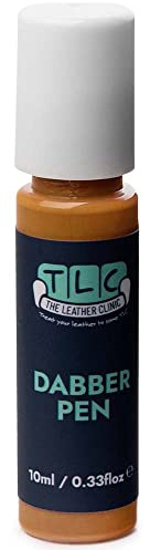 The Leather Clinic Stylo de retouche pour cuir et vinyle 10 ml | Stylo de réparation de rayures et éraflures pour canapés, sièges de voiture, chaussures, sacs | Restaure les petites zones (havane)