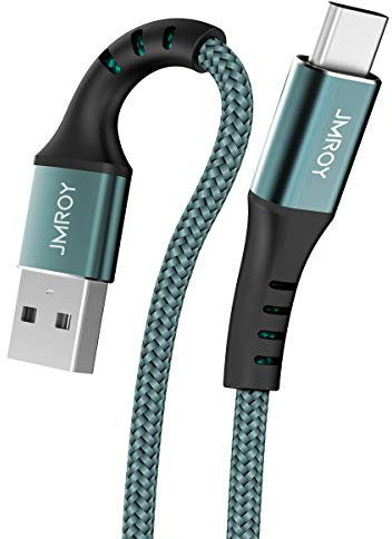 JMROY - Câble de charge USB Type-C de 3 m, 3A, charge rapide, nylon tressé, chargeur pour Samsung Galaxy S21, S20, S10, S9, S8, A12, A21, A51, Huawei P40, P30, P20, LG, Sony