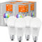 LEDVANCE Smarte LED-Lampe mit WiFi Technologie, Sockel E27, Dimmbar, Lichtfarbe änderbar (2700-6500K), RGB Farben änderbar, ersetzt Glühlampen mit 100 W, SMART+ WiFi Classic Multicolour, 4er-Pack