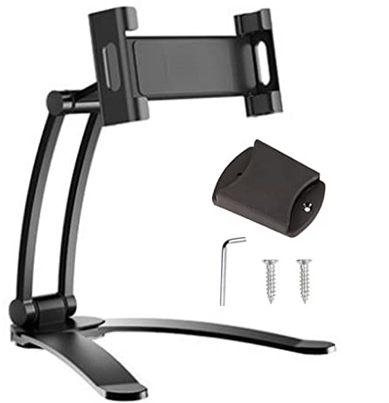 zlw-shop Supporto for Tablet del Telefono Desktop, Base del Supporto for Tablet flodable in Alluminio, Supporto Desktop Completamente Regolabile for Telefono Tablet 5-13 Pollici (Color : Black)