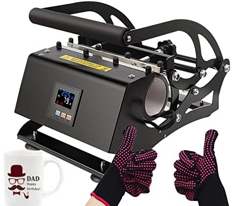 LBYDXD Hitzepresse Transferpresse, Sublimation Becherpresse Tassenpresse Trinkbecher, Wird Mit Einem Paar Wärmeisolierten Handschuhen Geliefert (Color : Black)