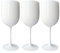 Gloss White Reusable Plastic Wine Glasses - 400ml, Durable, Shatterproof for Indoor, Outdoor Events, Reusable White Plastic Wine Glass (Pack of 6)