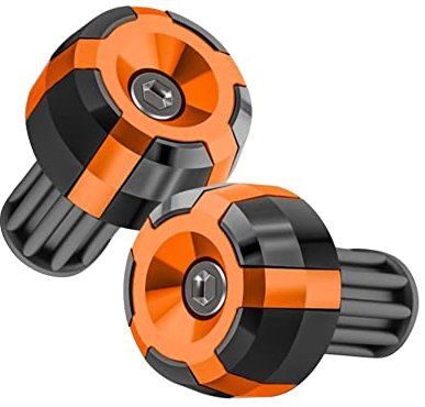 ihreesy 2 Stück Lenkerstopfen Fahrrad,Aluminiumlegierung Fahrradlenker Lenkergriffe Endstopfenkappen Rennrad Lenker Stopfen Mountainbike Lenker Endkappen Bar End Plugs,Orange