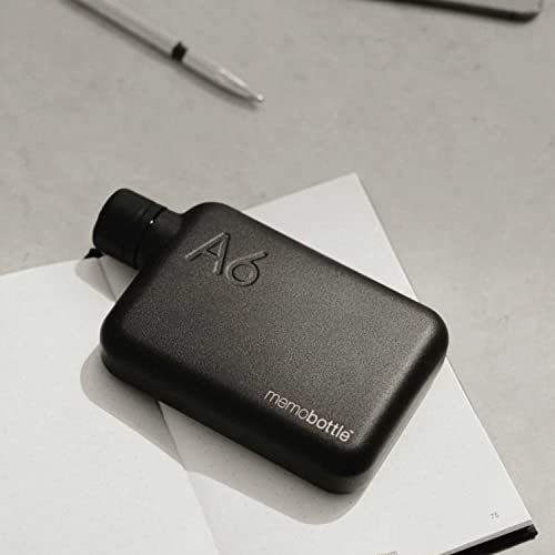 memobottle A6 ACCIAIO INOSSIDABILE (NERO) | 16 oz / 500 ml | Bottiglia d'acqua resistente, a tenuta stagna, di alta qualità | Senza BPA | Ideale per uno stile di vita moderno