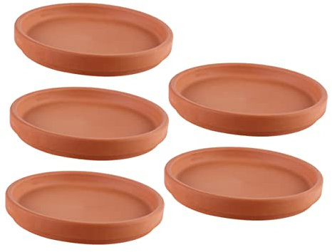 Cabilock 5 Pièces Plateau De Jardinière en Terre Cuite Grands Pots De Fleurs en Plastique Plateau De Cercle Décor De Mousse Plateau D'Égouttement De Fleurs Poterie Plateaux De Plantes À
