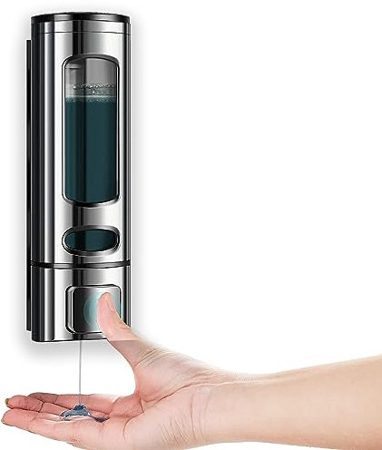 Distributeur de savon, fixation murale, distributeur de lotion, distributeur de liquide vaisselle, 1 bouteille de shampoing, distributeur de savon manuel, distributeur de gel douche, pour salle de
