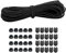 Cuerda de goma elástica de 30 m, 3 mm, cuerda elástica redonda, con 20 unidades, cierre de cremallera, 20 unidades, doble agujero de resorte para mochila, cordones (negro, 3 mm x 30 m)