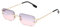 Ggpyyon Randlose rechteckige Sonnenbrille für Damen und Herren, Retro-Sonnenbrille ohne Rahmen, Gold/Farbverlauf, Grau, Rosa