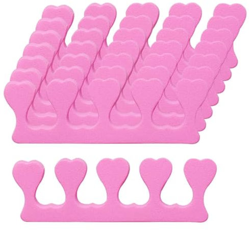 HHONGDU 20 Pcs Sponge Toe Separators, Sponge Finger Divider Spacer Nail Art Manicure Pedicure Tools Gel Polish Coating Painting Pedicure Manicure Ponish Finger Tools(Pink)