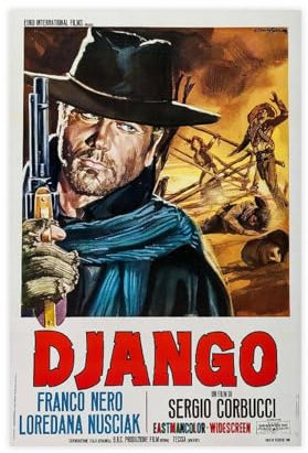 ZOLULA Django – Filmposter auf Leinwand, Schlafzimmer, Dekoration, Sport, Landschaft, Büro, Raumdekoration, Geschenk, ungerahmt, 30 x 45 cm