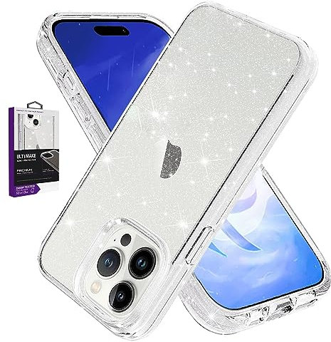 KONVOK Compatible with iPhone 11 Pro Max Case Clear Sparkling Glitter, Not Yellowing Phone Case for 11 Pro Max Cases Cover with Camera Protection, Shockproof Bumper, Protective, Bling Transparent