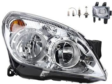 Johns, Scheinwerfer Halogen Front passend für Opel Astra H 03/04- H7 H1 Rechts Beifahr. + Nebelscheinwerfer + Leuchtmittel