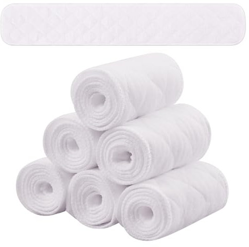 SATINIOR 6 Pièces Doublures de Soutien-Gorge Mèche de Transpiration en Coton 3 Couches pour Femme, Blanc, M, 46 x 8 cm