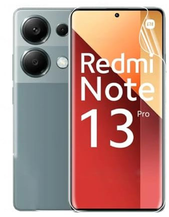 Películas de Hidrogel para Xiaomi Redmi Note 13 Pro+ /Pro 4G 5G (6.67)3 Piezas TPU Protectores de Pantalla Película,HD transparente film protectora,Alta sensibilidad