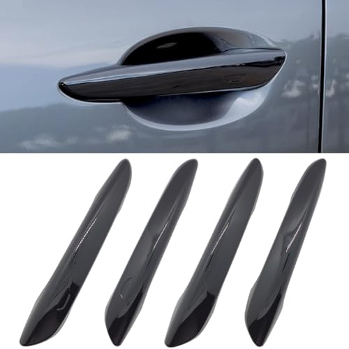 Zacxoxsr No Adhesive Car Door Handle Cover Protector Compatible for Mazda Accessories (1. Glossy Black)