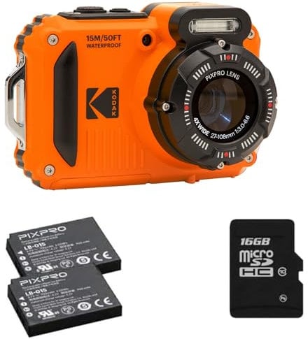KODAK Fotocamera Aquatica Pixpro Pack WPZ2 con 2 batterie + 1 scheda MicroSD