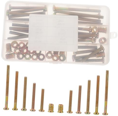 GETAJGHSD Langlebige Möbelbeschläge aus Stahl und Eisen 25er-Pack Gewindeeinsätze Schrauben und Muttern Set einfache Installation