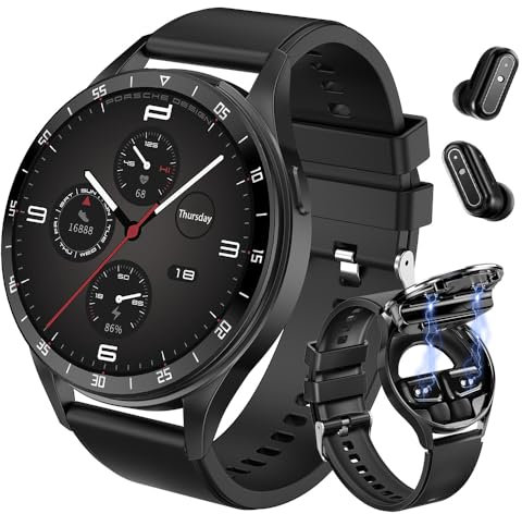coolhenry Smart Watch with Earbuds 2 in 1 Earphone & Bluetooth Watch With Answer/Make Call 1.39 Touch Screen Fitness Watch 100+ Sport Mode Fitness Tracker Heart Rate/Sleep/Spo2/Steps