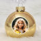 Deine personalisierte Weihnachtskugel | Christbaumkugel mit eigenem Foto und individuellem Wunschnamen, Echtglas 8 cm (02_Gold, 1 Seitig (Nur Foto))