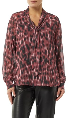 COMMA Chiffon-Bluse mit All-Over-Print und Schluppe