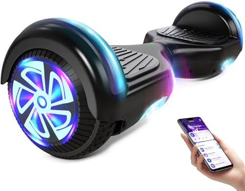 Hoverboard Self Balancing Scooter 6.5, Two-Wheel Self Balancing Hoverboard with Bluetooth Speaker and LED Lights Electric Scooter- Pure Color Series