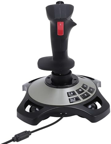Fockety Joystick Simulatore di Volo, di Controllo del Volo con Funzione di Vibrazione e Farfalla, Impugnatura Comoda, Joystick di Volo di Volo USB Flight Stick Compatibile con 7 8 10 11