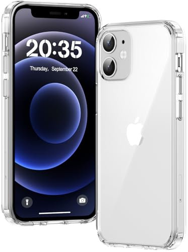 Voyahülle Clear Case for iPhone 12 Mini, Ultra Thin Shockproof TPU Cover, Anti-Yellowing Crystal Clear Phone Case for Apple iPhone 12 Mini - Clear