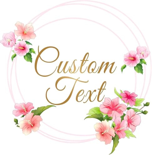 Custom Logo Stickers - Design Your Own Personalized Labels with Text, Image, & Photo - Waterproof, UV Protected, Fade & Heat Cold Resistant - Pack of 100 (Wreath 1, 51mm)